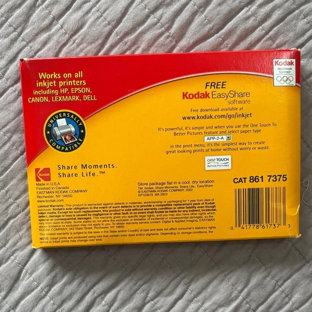 Kodak Printable Picture Paper Set with Post It Photo Card kit.